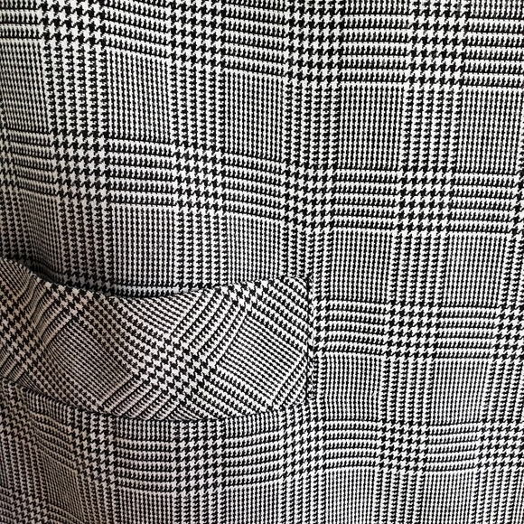 VINTAGE 90's GRUNGE ACADEMIA DRESS BLACK WHITE HOUNDSTOOTH PLUS SIZE 14 - Picture 7 of 7